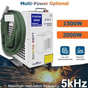1500W 2000W handheld fiber laser welding machine with BWT source, portable 4-in-1 design, CE-certified