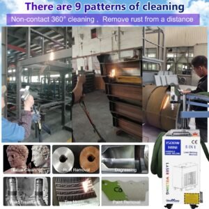 Cleaning samples by 5-in-1 lithium battery laser welding machine.