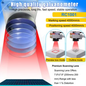 High Precision Galvo Scanner and Scanning Lens for eytools uv laser marking machine