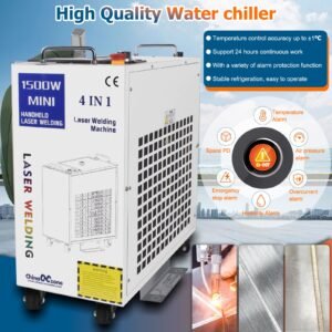 High-quality water chiller for laser welding machine with temperature control and safety alarm indicators