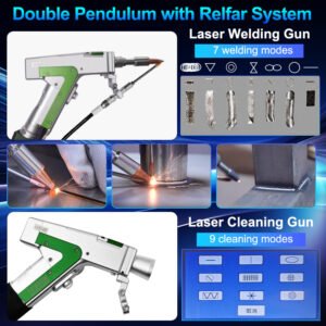 Laser Welding & Cleaning Guns with Double Pendulum System