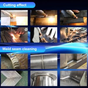 Laser cutting and weld seam cleaning results on stainless steel and carbon steel surfaces