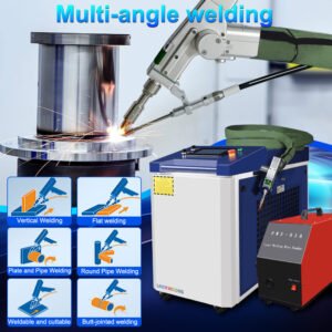 Multi-angle laser welding applications including flat welding, pipe welding, and butt joint welding