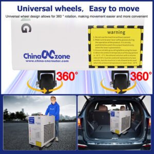 eytools Portable Laser Cleaning Machine with 360-degree swivel wheels