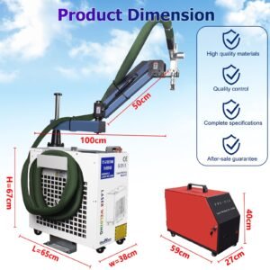 Product dimensions of 5-in-1 lithium battery laser welding machine