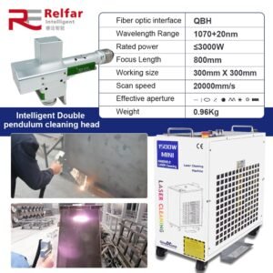 Relfar intelligent double pendulum laser cleaning head for rust and paint removal