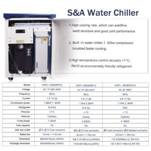 S&A water chiller Technical specifications of eytools handheld metal laser welding machine for stainless steel