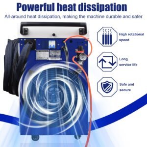 Ergonomic handheld welding gun structure and nozzle for RECI laser welder