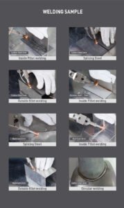 Welding samples on different thickness metal materials