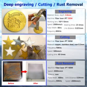 Multi-functional fiber laser marking machine for engraving cutting and rust removal
