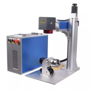 Color fiber laser engraver with rotary axis for cylindrical marking