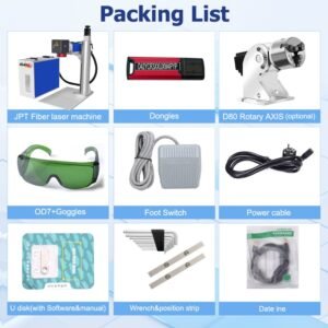 packing list for EYTOOLS 2.5D 50W 60W 100W 200W Color Laser Marking Machine